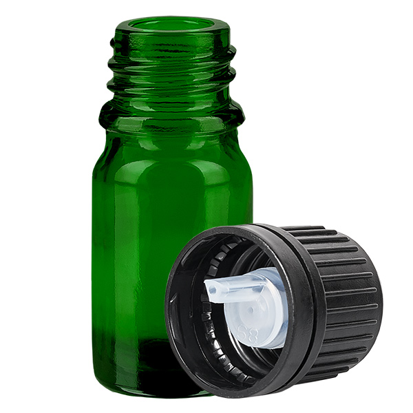 5ml Droppflaska 1mm svart med självhäftande förslutning GreenLine UT18/5 5ml Droppflaska 1mm svart med självhäftande förslutning GreenLine UT18/5