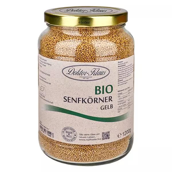 Organiska senapsfrön gula 1200g Doktor-Klaus noWaste Organiska senapsfrön gula 1200g Doktor-Klaus noWaste