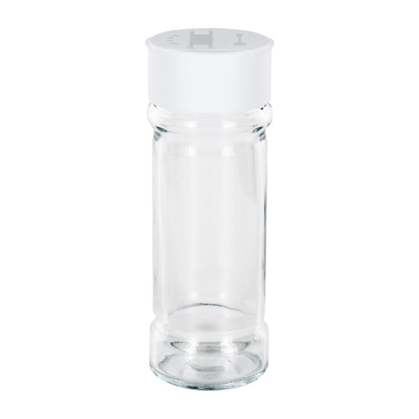 Salt- och kryddburk 100ml med dubbel shaker vit