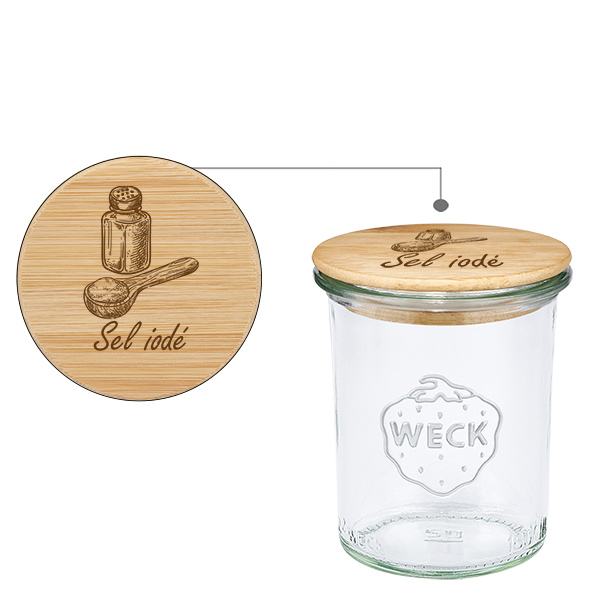 Trälock Sel iodé med WECK-glas 160 ml Trälock Sel iodé med WECK-glas 160 ml
