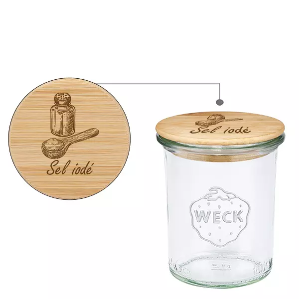 Trälock Sel iodé med WECK-glas 160 ml Trälock Sel iodé med WECK-glas 160 ml