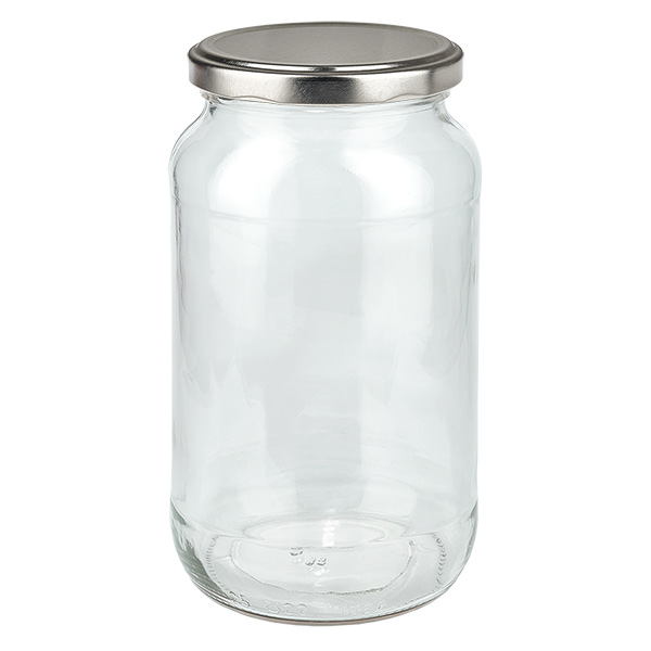 1062ml rund burk med BasicSeal-lock silver UNiTWIST