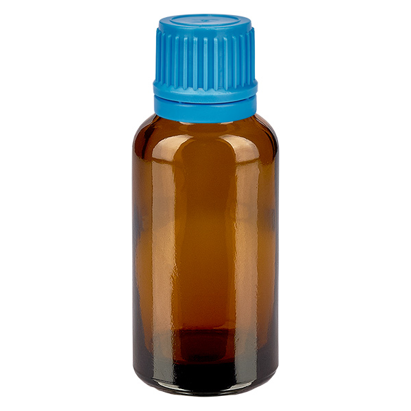 30ml flaska 11mm skruvkork blå med sabotageskydd BrownLine UT18/30