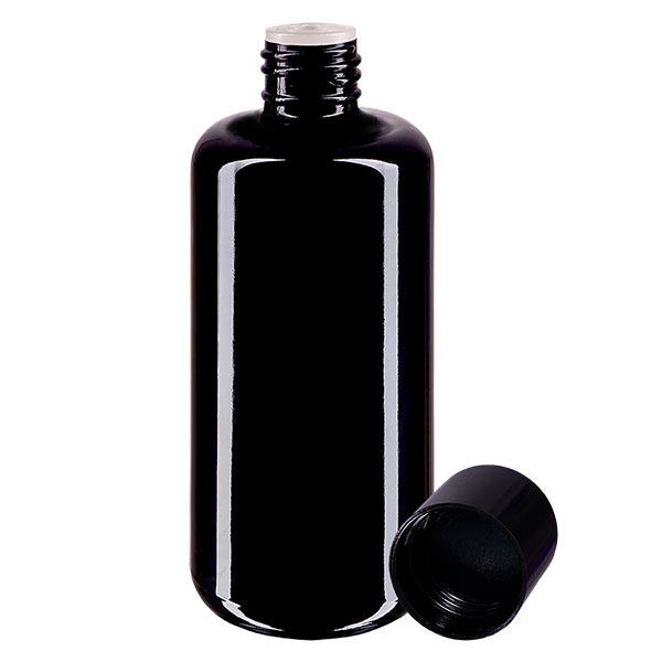 Apoteksflaska violett 200ml skruvlock svart Spritz. 2mm standard
