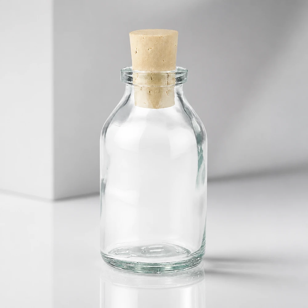 Klarglasflaska 20ml med kork 11/14mm Wiederverschließbare Glasflasche 20ml mit Naturkorken für Öle und Essenzen