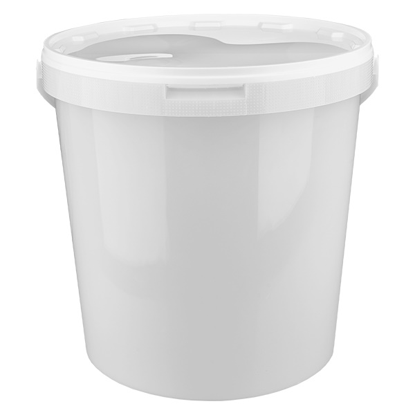 Hink i vit polypropenplast 10,7L med lock