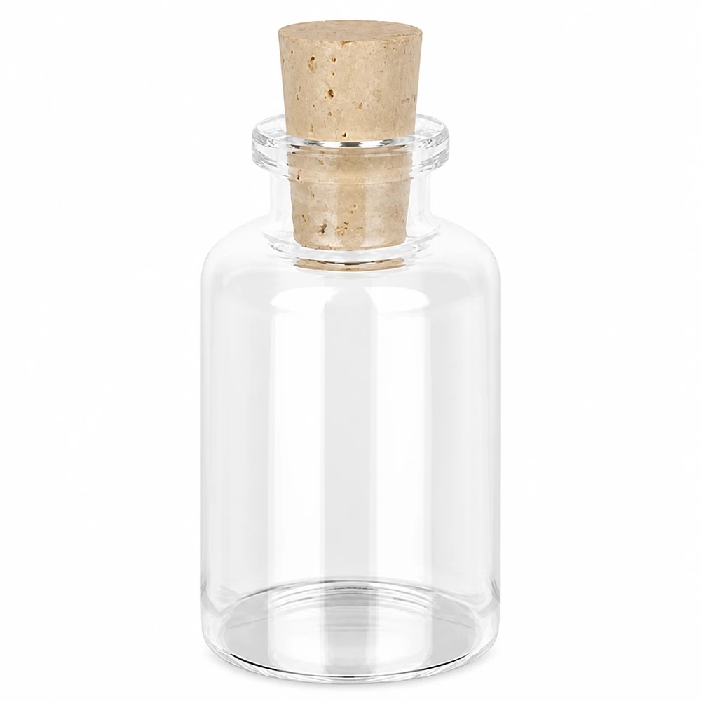 Klarglasflaska 30ml med kork 11/14mm Apothekerflasche Klarglas 30ml mit Naturkorkverschluss 14mm für Öle Salze und Dekorationen