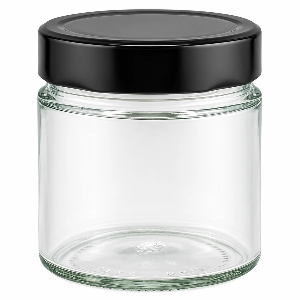 Rund burk 135 ml + lock BasicSeal svart djup UNiTWIST