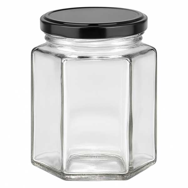 Hexa-burk 196 ml med lock BasicSeal svart UNiTWIST