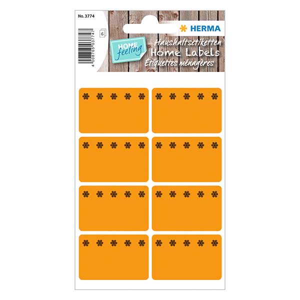 Etiketter för fryst mat orange (48 klistermärken) 26x40mm