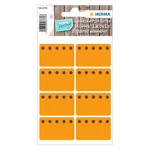Etiketter för fryst mat orange (48 klistermärken) 26x40mm Etiketter för fryst mat orange (48 klistermärken) 26x40mm
