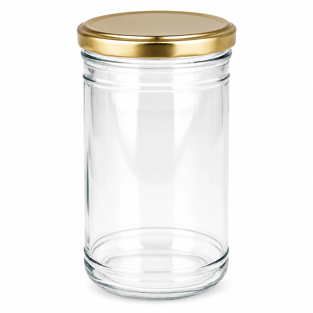 1053ml Krossade glasögon med BasicSeal-lock guld UNiTWIST Tom 1053 ml murarburk med gyllene BasicSeal-lock för konservering och inläggning av mat