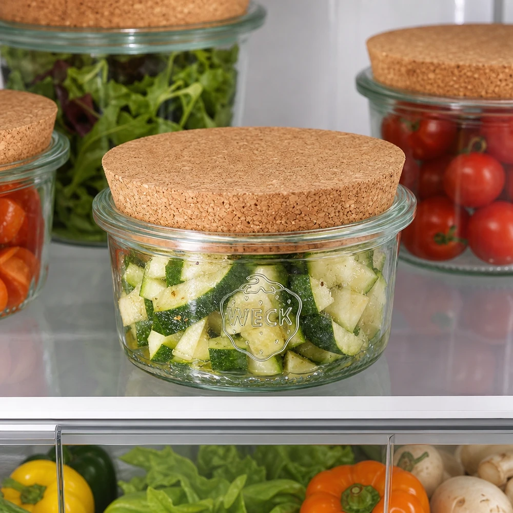 WECK burk 165ml RR80 korklock kylskåp grönsaker gurkor tomater sallad färsk förvaring Meal Prep
