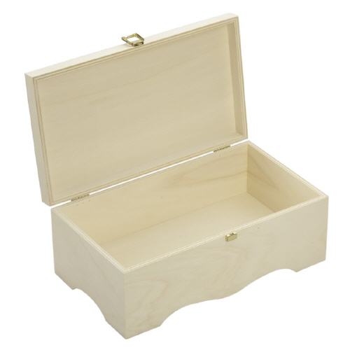 Trälåda (kista) med gjuten botten 35x20x13cm