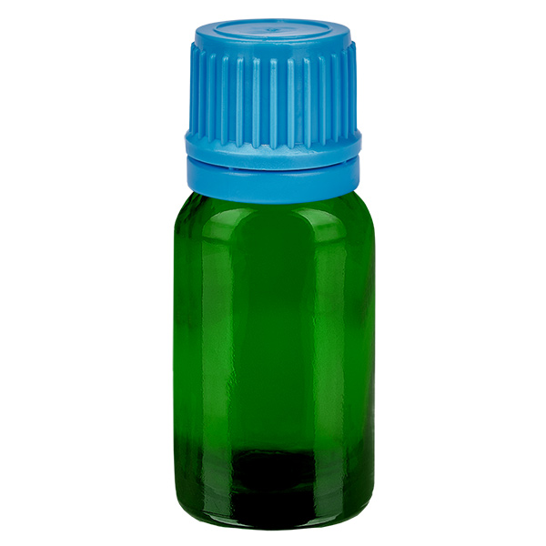 10ml flaska 11mm skruvkork blå med sabotageskydd GreenLine UT18/10