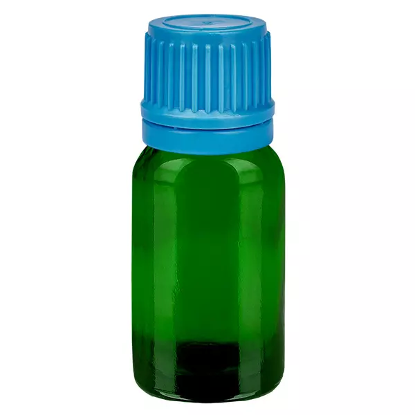 10ml flaska 11mm skruvkork blå med sabotageskydd GreenLine UT18/10 10ml flaska 11mm skruvkork blå med sabotageskydd GreenLine UT18/10