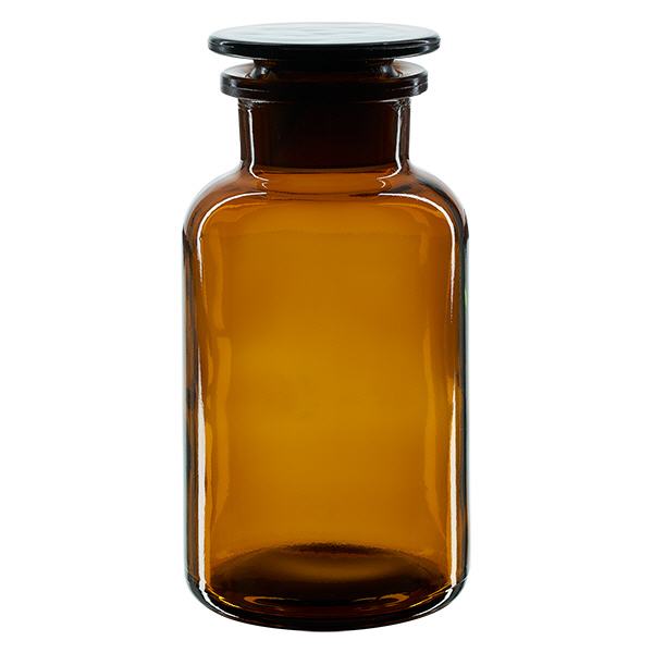 Flaska med rund axel 500ml brun glaspropp med bred hals