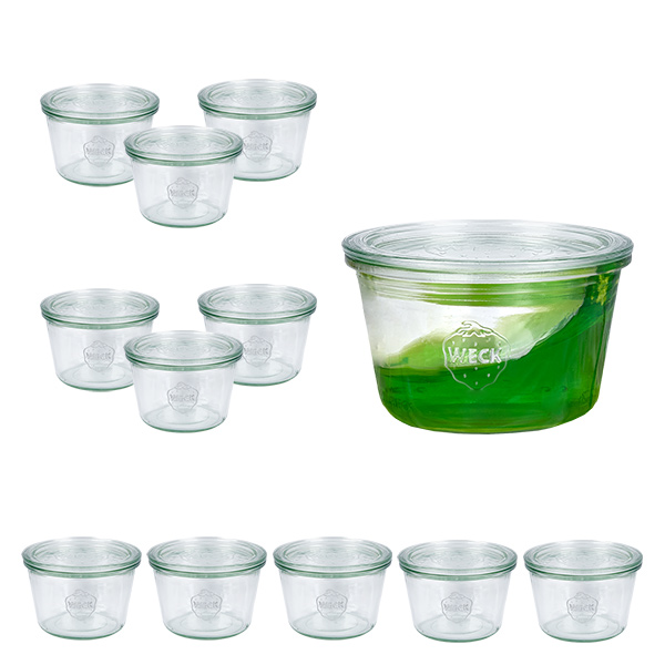 Set med 12 tulpanburkar 370 ml från Weck med 12 glaslock Set med 12 tulpanburkar 370 ml från Weck med 12 glaslock