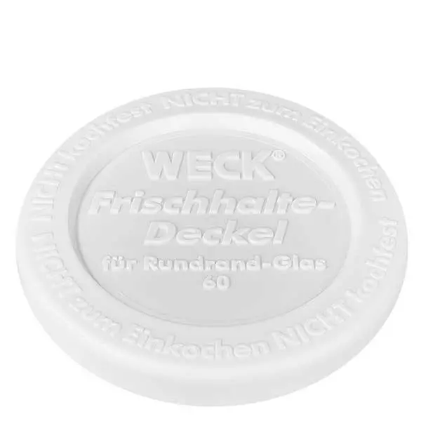 WECK Lock för förvaring av färskvaror RR60 WECK konserveringslock RR60 vit transparent för burk med rund kant 60 mm diameter tillbehör för konserveringsburkar
