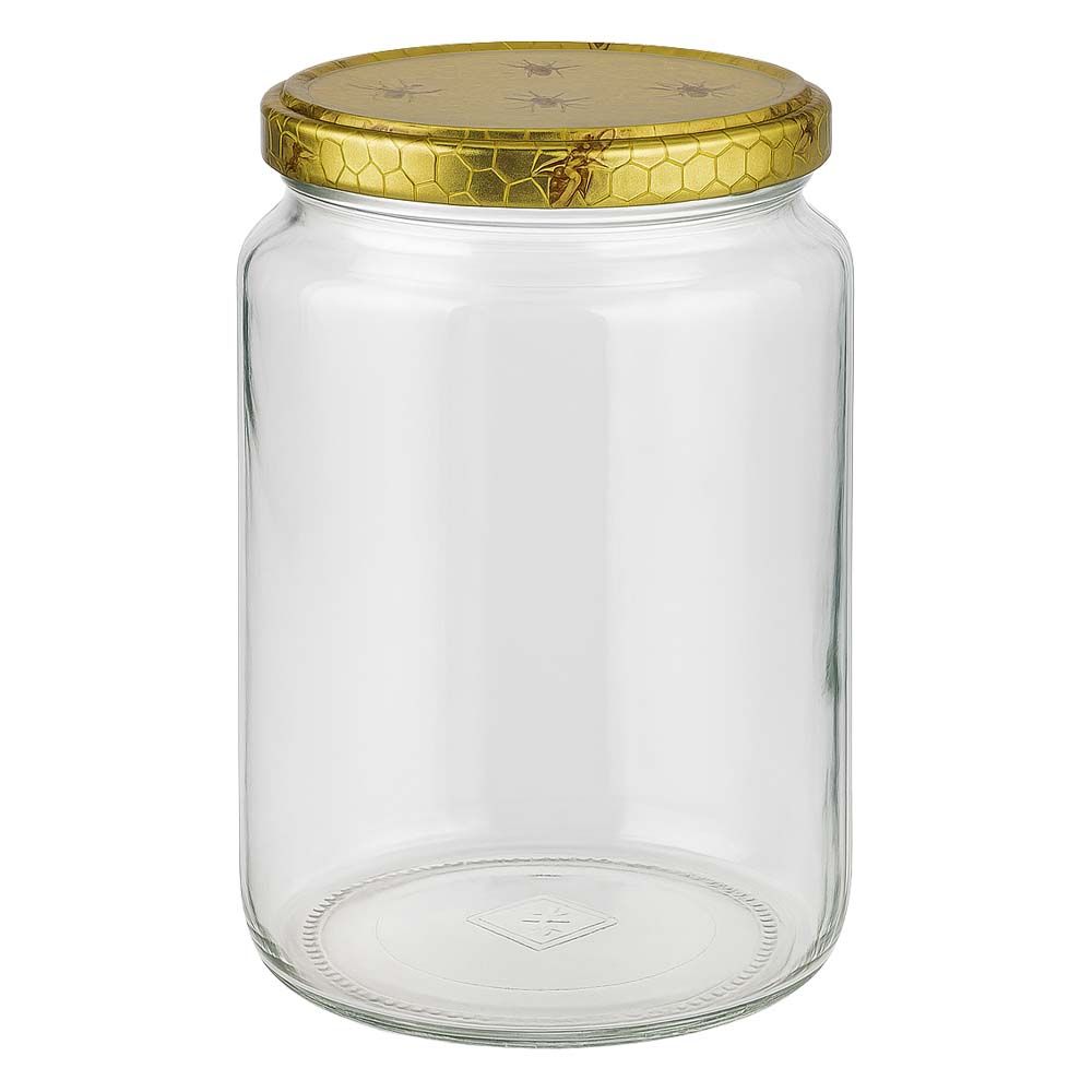 1000 g honungsburk med honungskakemönstrat lock BasicSeal UNiTWIST