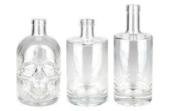 Bouteilles en verre sans bouchon