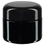 Glasburkar i lila med svart lock