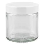 Glasburkar med lock i vitt