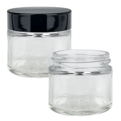 Pots en verre transparent