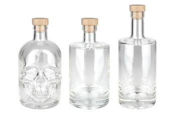 Bouteilles en verre avec bouchon en liège