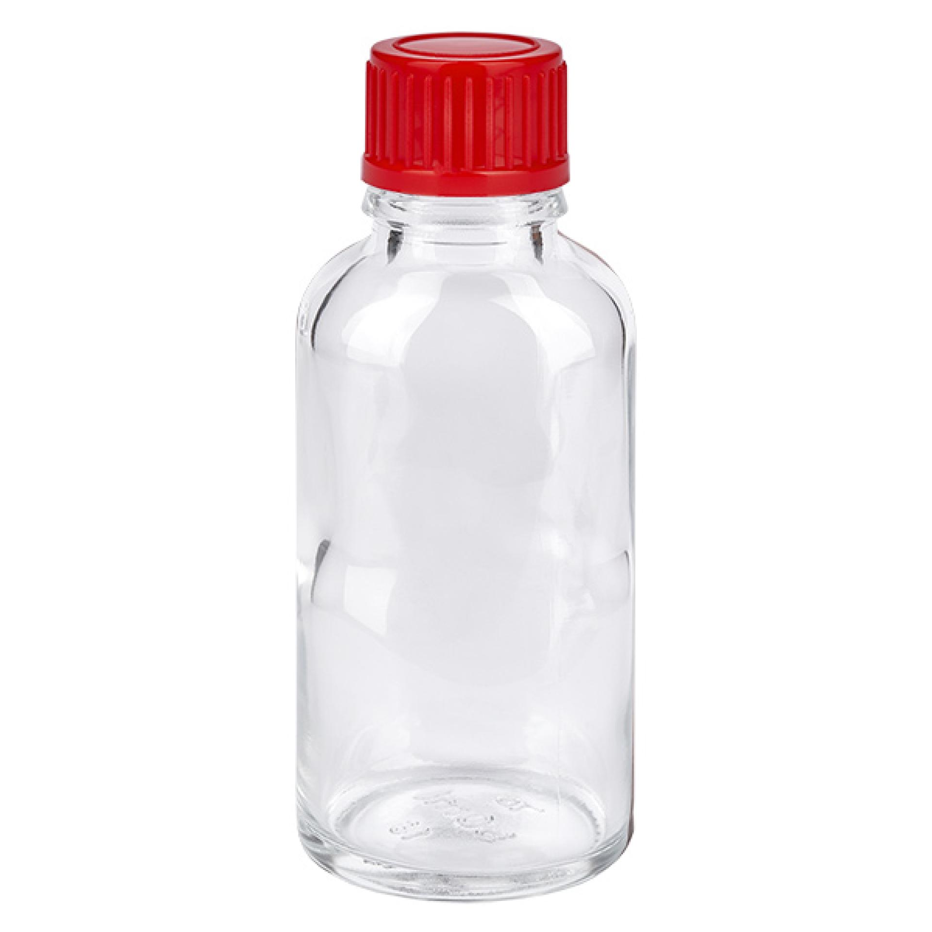 30ml flaska 11mm skruvkork röd standard ClearLine UT18/30