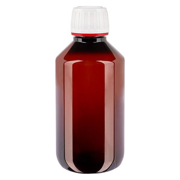 PET-flaska 200 ml med vitt/rött säkerhetslock
