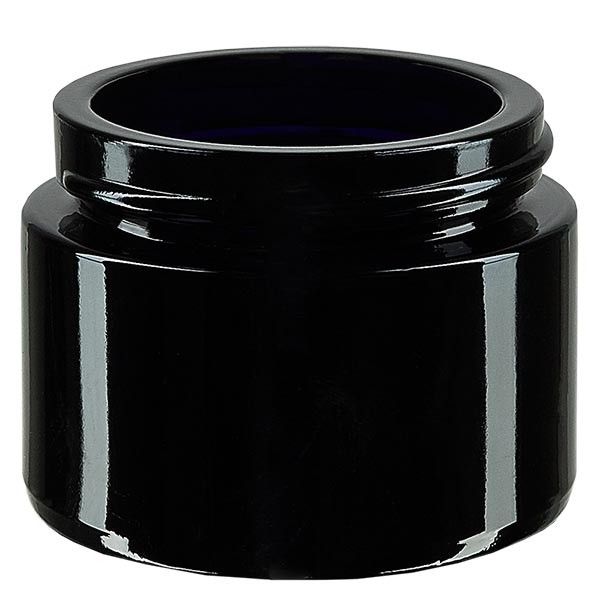Kosmetisk burk i violett glas 50ml, utan lock