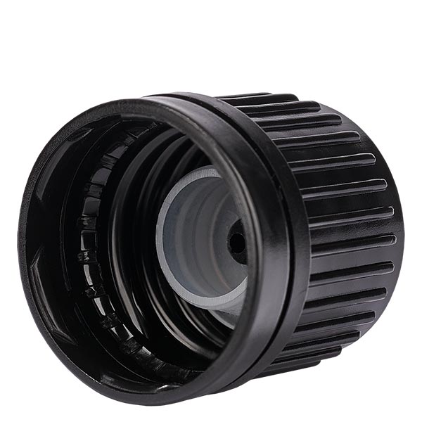 Skruvlock med droppinsats svart DIN18