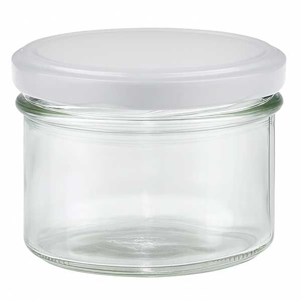 Glasmugg 225 ml med lock BasicSeal vit UNiTWIST