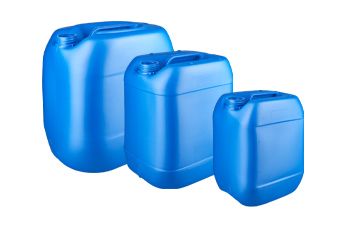 Blå behållare utan lock