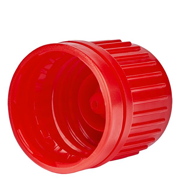 Skruvlock, röd, DIN18, med säkerhetsförslutning