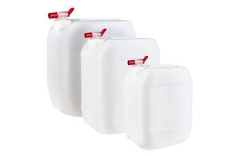 Jerrycan med flexibel tömningskran