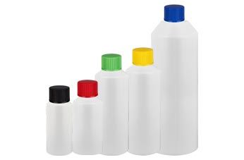 Cylindriska vita flaskor med lock