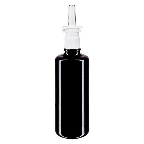 Apoteksflaska violett 50ml näsförstoftare vit standard