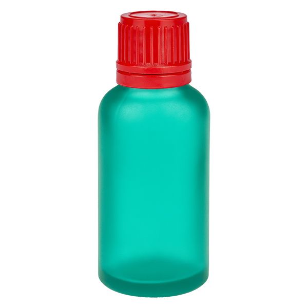 30ml flaska 11mm skruvkork röd sabotagesäker kapsyl GreenLine UT18/30