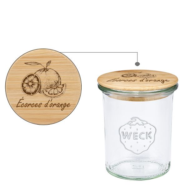 Trälock Zestes d'orange med WECK-glas