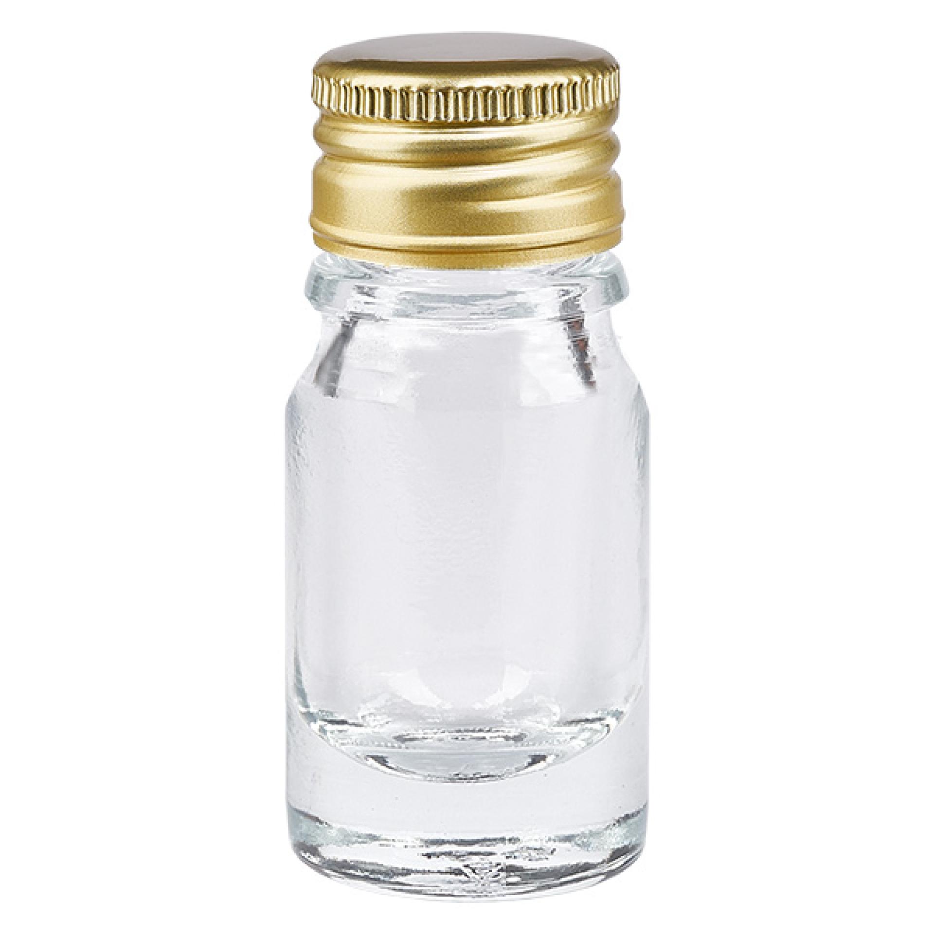5ml flaska 11mm skruvkork aluminium guld standard ClearLine UT18/5