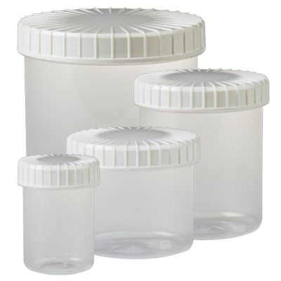 Transparenta skruvburkar med räfflat lock