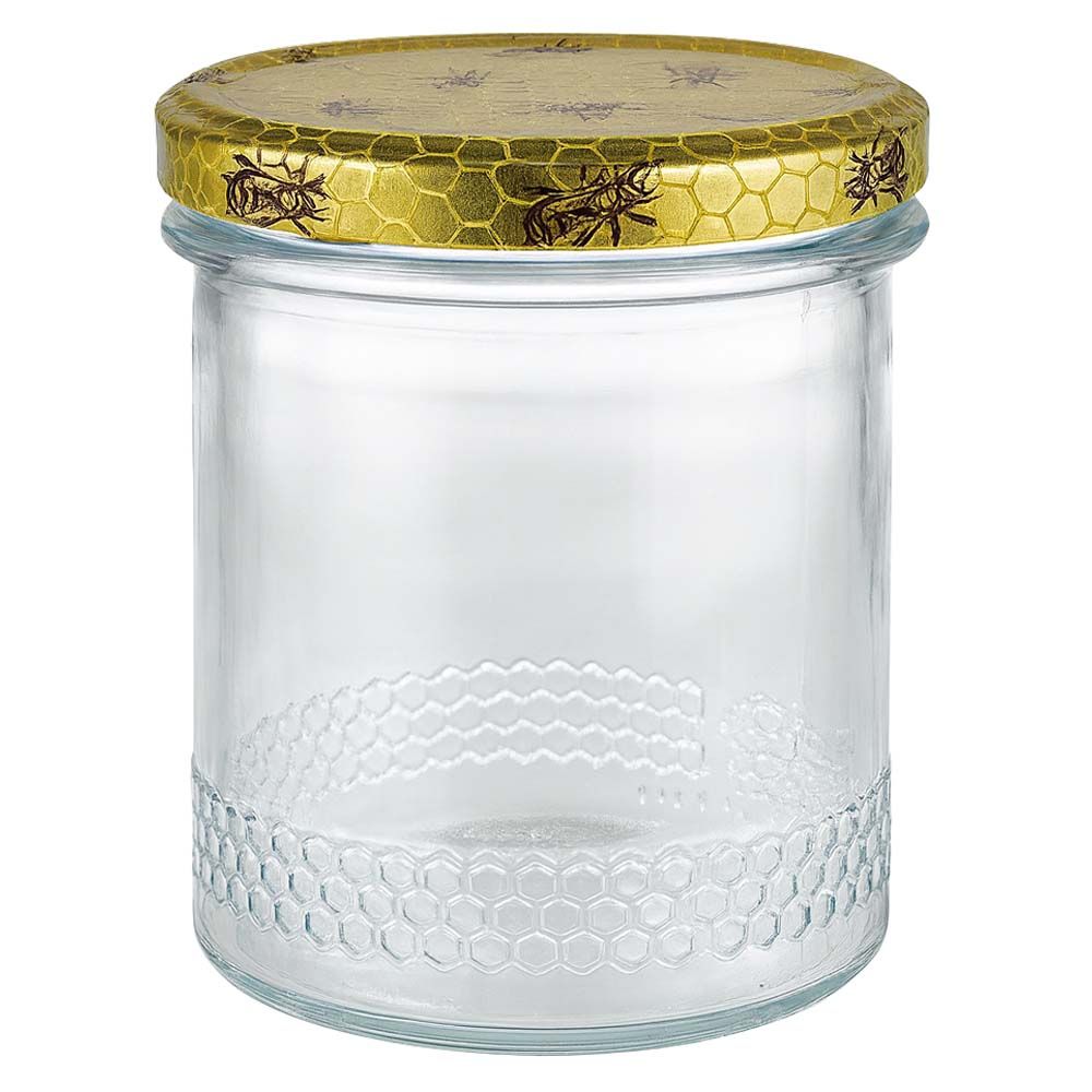 560 g honungsburk med honungskakemönstrat lock BasicSeal UNiTWIST