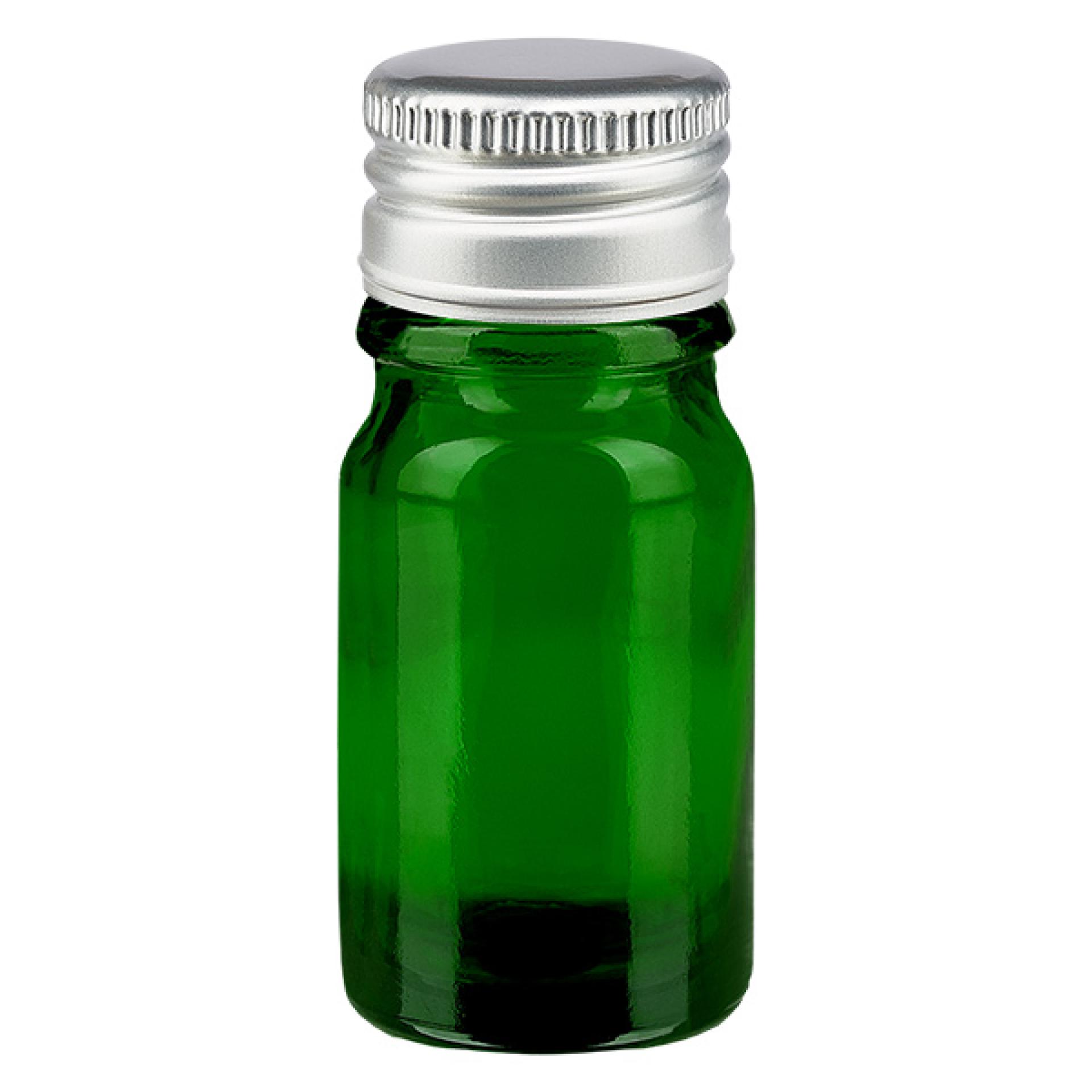 5ml flaska 11mm skruvkork Alu-Silver Standard GreenL. UT18/5