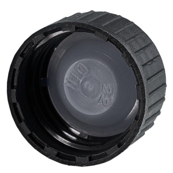 Skruvlock DIN22 svart med LKD-tätningsskiva